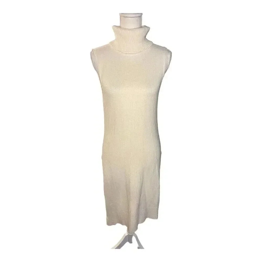 White House Black Market Women's XS Winter Dress/Tunic Sleeveless Turtleneck
